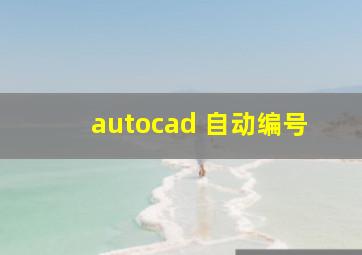 autocad 自动编号